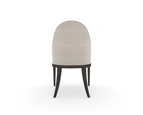 Timeless Minimalist Modern Upholstered Oval Back Dining Side Chair