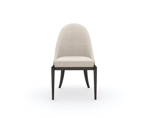 Timeless Minimalist Modern Upholstered Oval Back Dining Side Chair