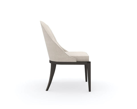 Timeless Minimalist Modern Upholstered Oval Back Dining Side Chair