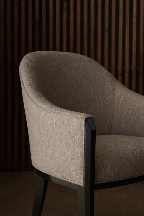 Timeless Minimalist Contemporary Barrel Dining Armchair