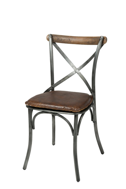 Industrial Creative Dining Side Chair with Removable Cushions