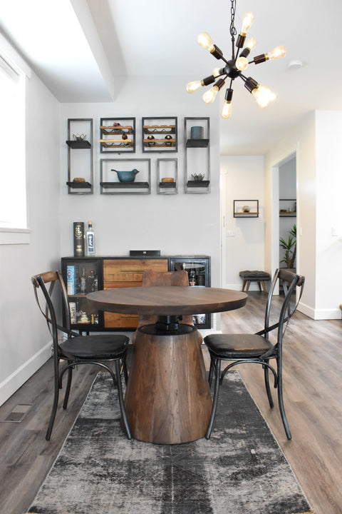 Industrial Creative Dining Side Chair with Removable Cushions