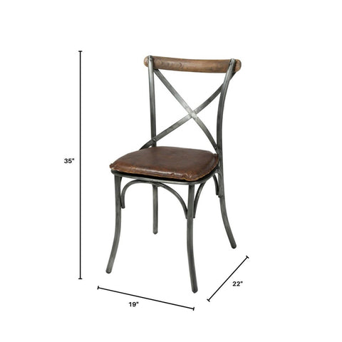 Industrial Creative Dining Side Chair with Removable Cushions