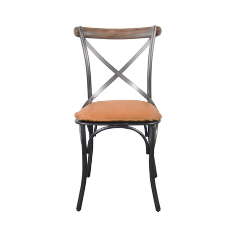 Timeless Minimalist Industrial Dining Side Chair with Cross Back