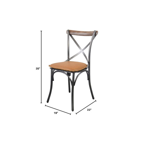 Timeless Minimalist Industrial Dining Side Chair with Cross Back