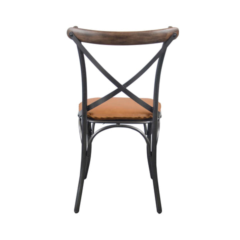 Timeless Minimalist Industrial Dining Side Chair with Cross Back