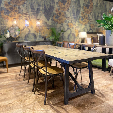 Timeless Minimalist Industrial Dining Side Chair with Cross Back