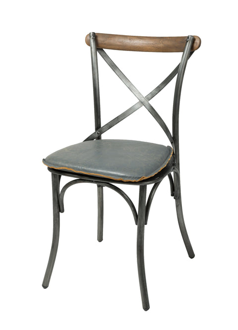 Timeless Minimalist Industrial Dining Side Chair with Removable Cushions