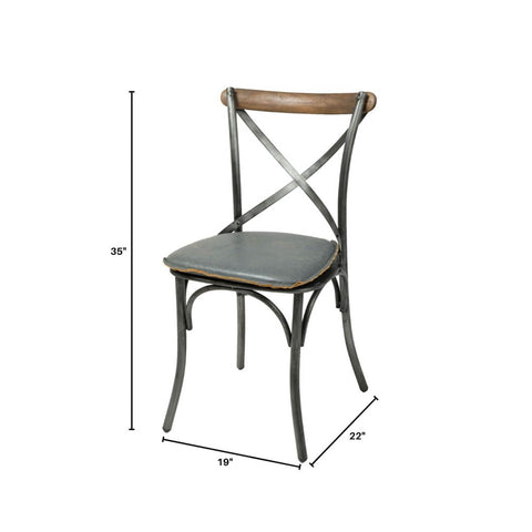 Timeless Minimalist Industrial Dining Side Chair with Removable Cushions