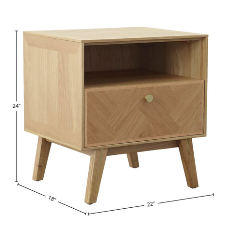 LH Imports Colton Scandinavian Square Nightstand