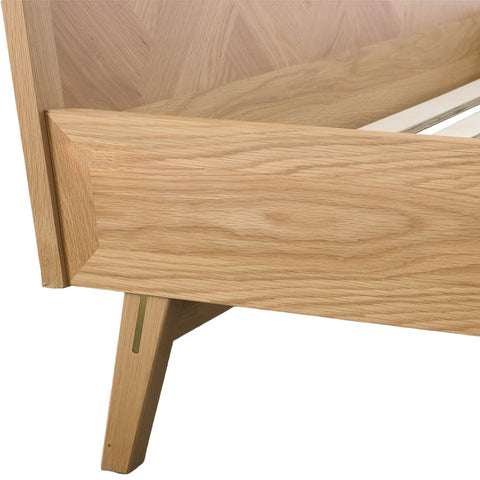 LH Imports Mid Century Colton Platform Bed with Plank Style - Queen - Queen