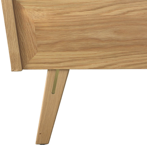 LH Imports Mid Century Colton Platform Bed with Plank Style - Queen - Queen