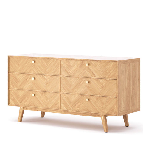 Colton Mid Century Double Dresser with Knob Handles