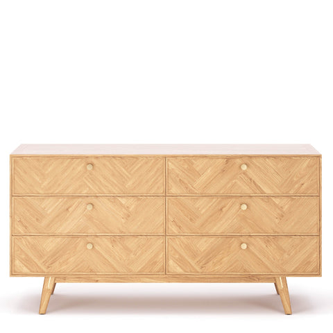 Colton Mid Century Double Dresser with Knob Handles