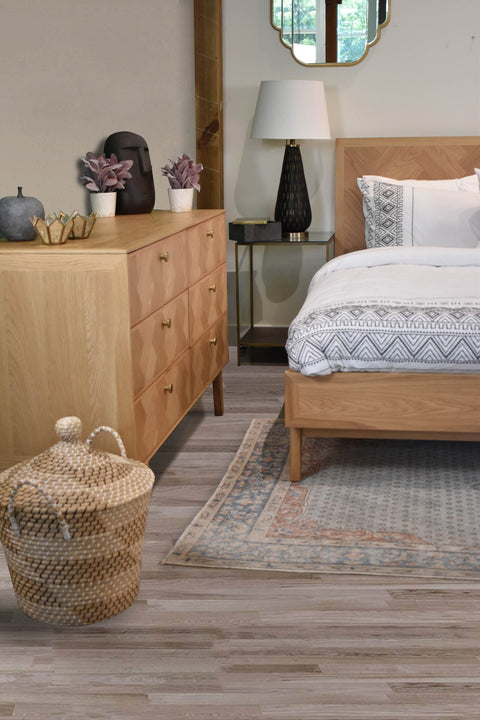 Colton Mid Century Double Dresser with Knob Handles