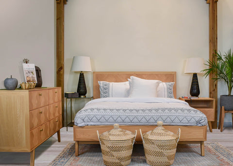 Colton Mid Century Double Dresser with Knob Handles