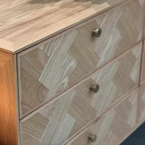 Colton Mid Century Double Dresser with Knob Handles