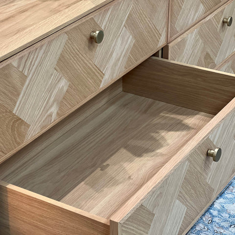 Colton Mid Century Double Dresser with Knob Handles