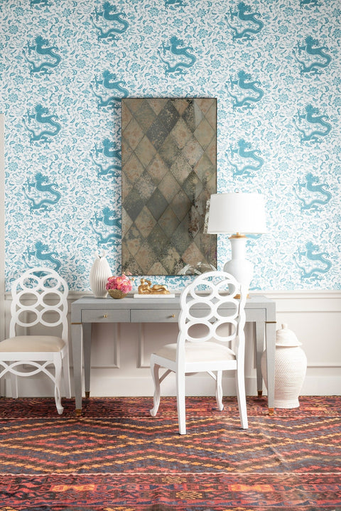 Villa & House Modern Writing Desk with Block Frame