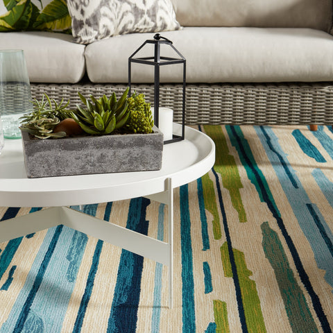 Coastal Abstract Stripe Area Rug for Contemporary Spaces - Rectangle