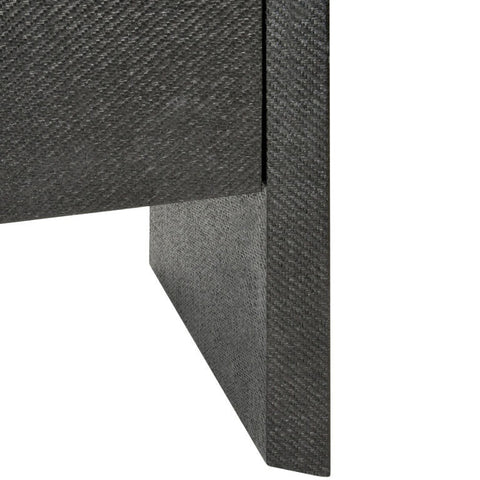 Contemporary Grasscloth Buffet Cabinet with Knob Handles