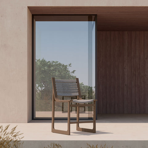 Outdoor Living & Garden Modern Bronze Slat Counter Stool