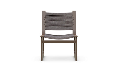 Modern Outdoor Living Dining Side Chair with Slat Back