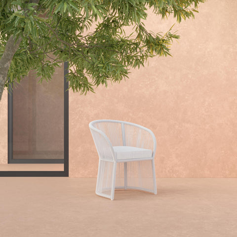 Outdoor Living and Garden Modern Barrel Dining Armchair