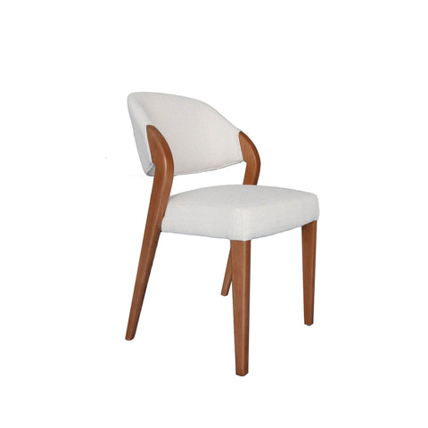 Timeless Minimalist Mid Century Upholstered Walnut Dining Armchair