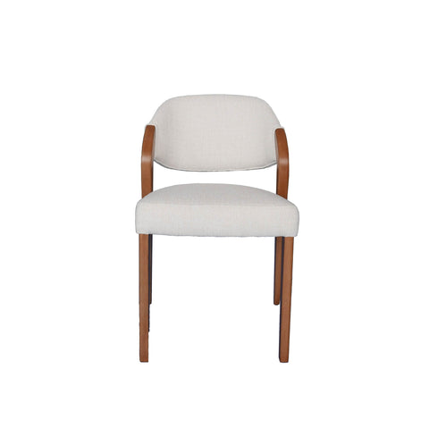 Timeless Minimalist Mid Century Upholstered Walnut Dining Armchair