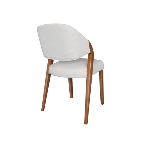Timeless Minimalist Mid Century Upholstered Walnut Dining Armchair