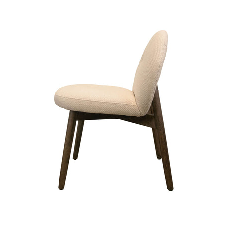 Timeless Minimalist Upholstered Oval Back Dining Side Chair Set