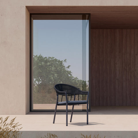 Outdoor Living & Garden Modern Barrel Back Dining Armchair