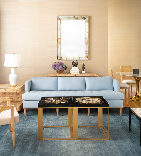 Villa & House Calypso Center Geometric Contemporary Square Accent Table - 22 W