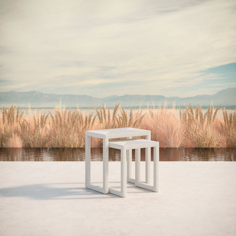 Azzurro Living Outdoor Living & Garden Contemporary Rattan Nesting Table