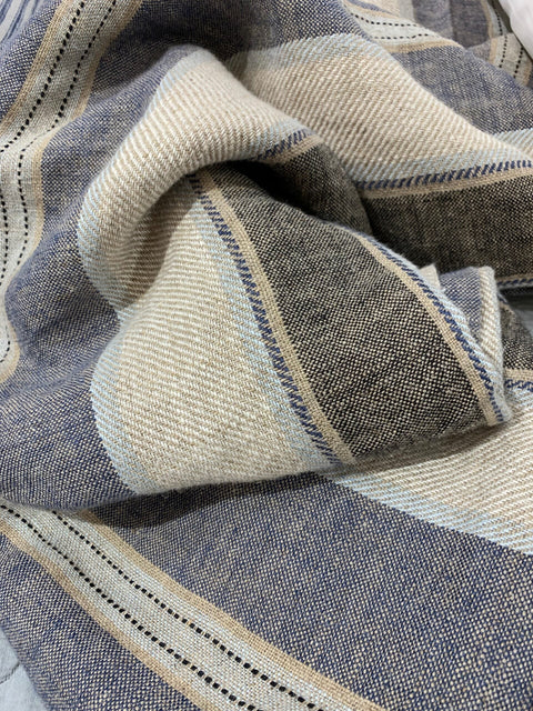 Camp Organic Stripe Linen Blanket