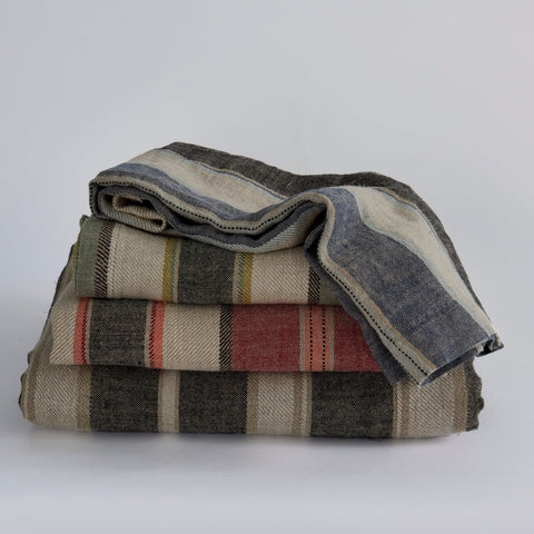 Camp Organic Stripe Linen Blanket
