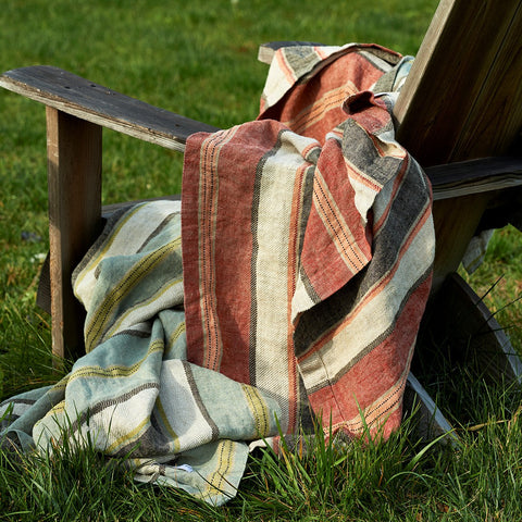 Camp Organic Woven Stripe Linen Throw
