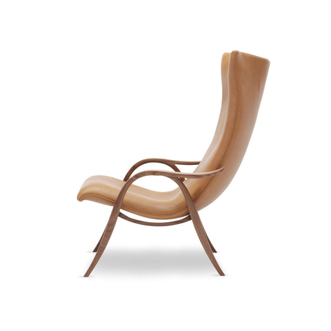 Timeless Minimalist Wingback Lounge Chair with Saber Legs