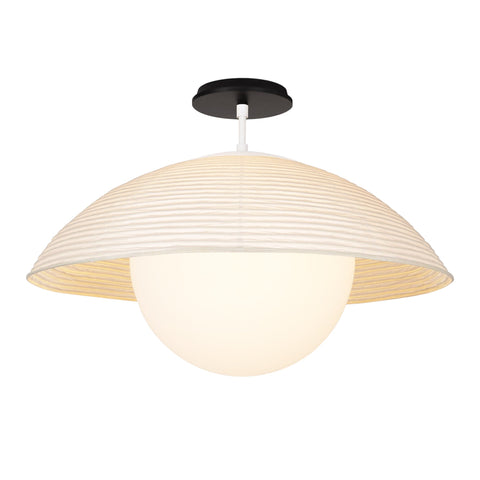 Maru Timeless Minimalist Handcrafted Fluted Mushroom Ceiling Light
