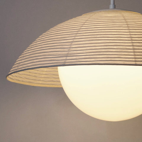 Maru Timeless Minimalist Handcrafted Fluted Mushroom Ceiling Light