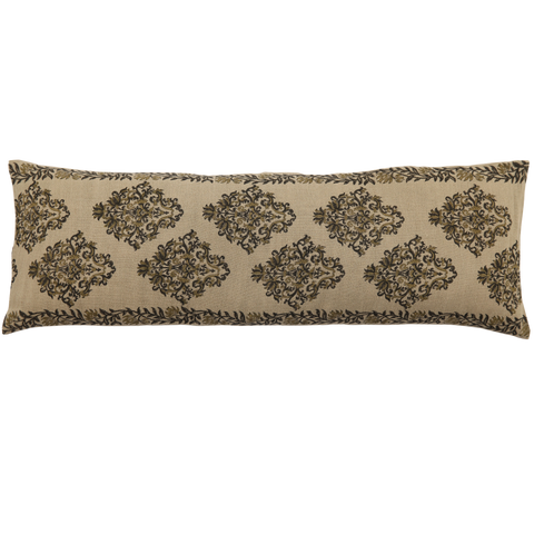Filling Spaces Artful Traditionalist Organic Linen Lumbar Throw Pillow - 14 x 20 - 14 x 40