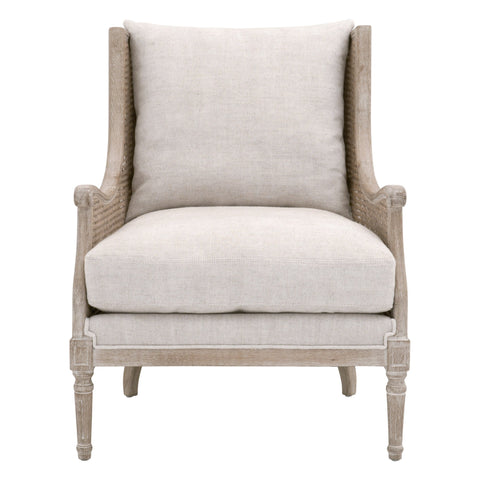 Artful Traditionalist Wingback Club Chair with Carving Accent Chair