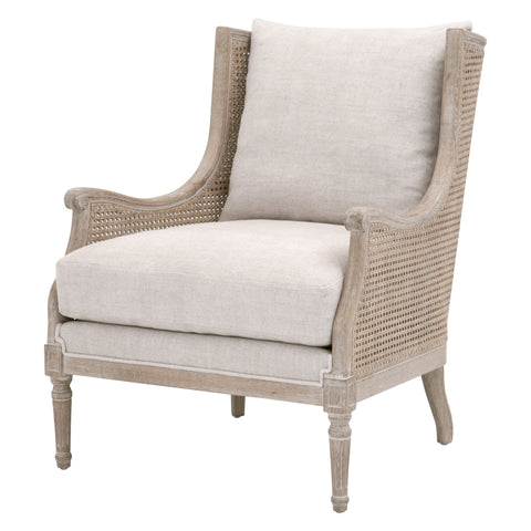 Artful Traditionalist Wingback Club Chair with Carving Accent Chair