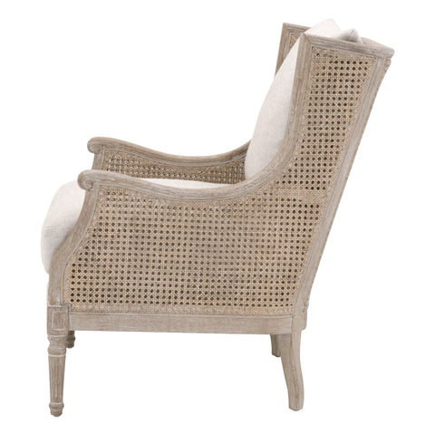 Artful Traditionalist Wingback Club Chair with Carving Accent Chair