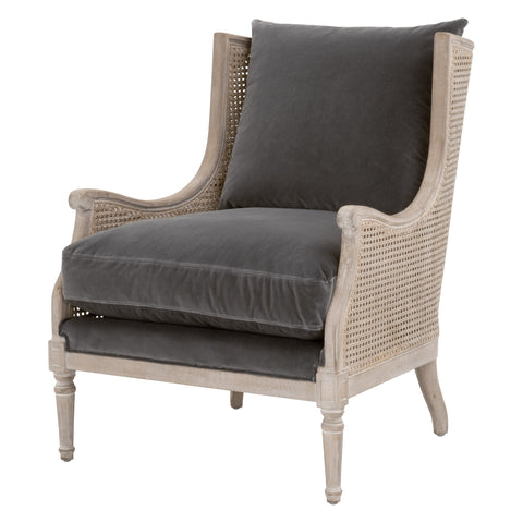 Artful Traditionalist Wingback Club Accent Chair with Carving