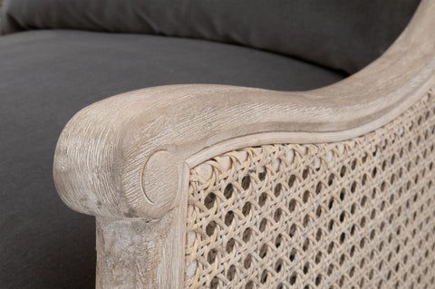 Artful Traditionalist Wingback Club Accent Chair with Carving