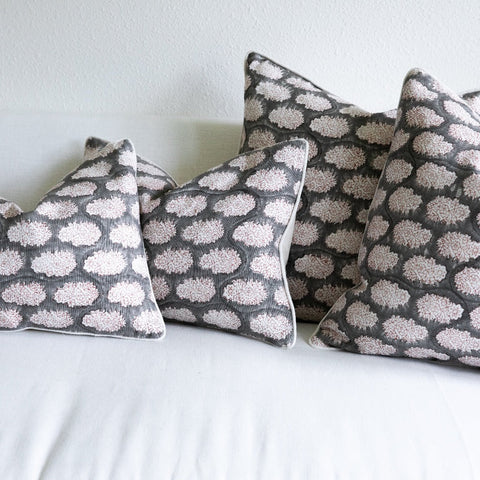 Filling Spaces Artful Traditionalist Bohemian Embroidery Accent Throw Pillow - 18 x 18 - 20 x 20 - 22 x 22 - 24 x 24 - 26X 26 - 14 x 20 - 14 x 40 - 18 x 40 - 16 x 50