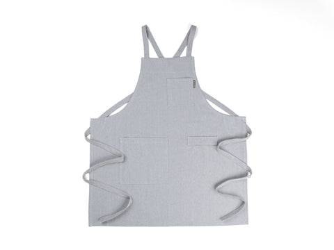Pinafore Solid Adjustable Crossback Apron with Deep Pockets