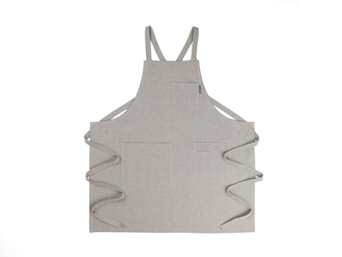 Pinafore Solid Adjustable Crossback Apron with Deep Pockets